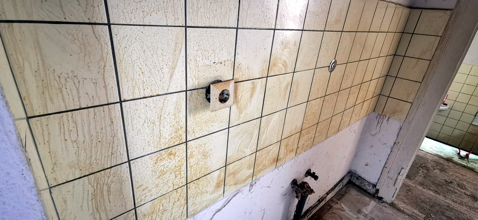 Badezimmer vor der hygienischen Reinigung